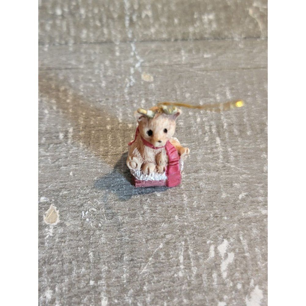 Mini baby‎ reindeer scarf vintage ornament Xmas decor